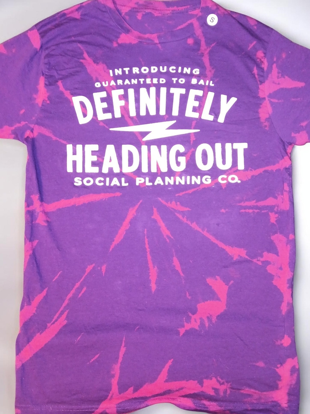 Definitely Heading Out Purple & Pink Tie-Dye Graphic Tee Custom Splatter T-shirt